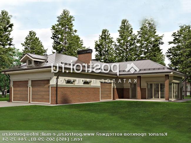 O-229-1K проект одноэтажной бани из кирпича с мансардой и гаражом размером 20 на 15 