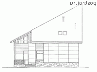 O-231-1K проект двухэтажного коттеджа из кирпича с мансардой размером 12 на 12  - вид слева