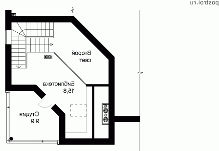 O-231-1K проект двухэтажного коттеджа из кирпича с мансардой размером 12 на 12  - мансарда