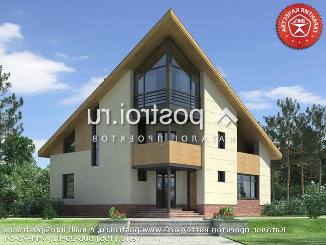 O-231-1K проект двухэтажного коттеджа из кирпича с мансардой размером 12 на 12 