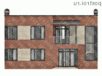 O-252-1K проект двухэтажного коттеджа из кирпича размером 12 на 13  - вид спереди