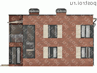 O-252-1K проект двухэтажного коттеджа из кирпича размером 12 на 13  - вид слева