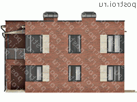 O-252-1K проект двухэтажного коттеджа из кирпича размером 12 на 13  - вид справа