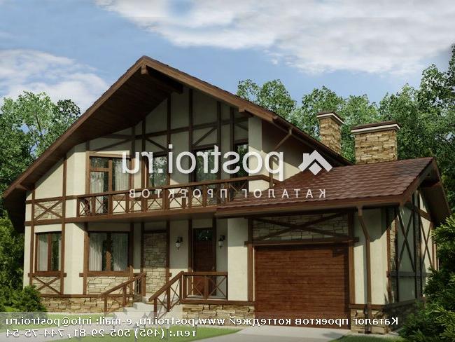 O-265-1K проект одноэтажного дома из кирпича с мансардой и гаражом размером 18 на 15 