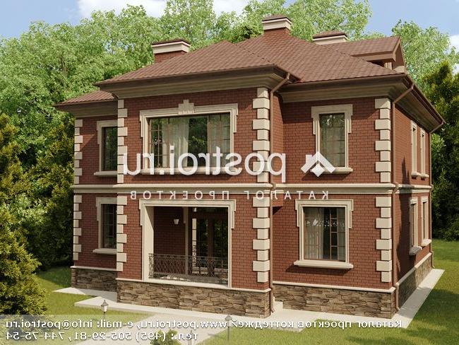 O-270-1K проект двухэтажного дома из кирпича размером 13 на 15 