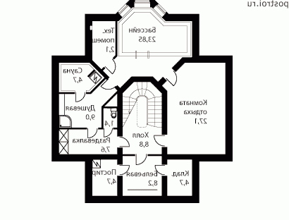 O-329-1K проект трехэтажного дома из кирпича с цоколем и мансардой размером 15 на 17  - цоколь