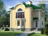 O-329-1K проект трехэтажного дома из кирпича с цоколем и мансардой размером 15 на 17 