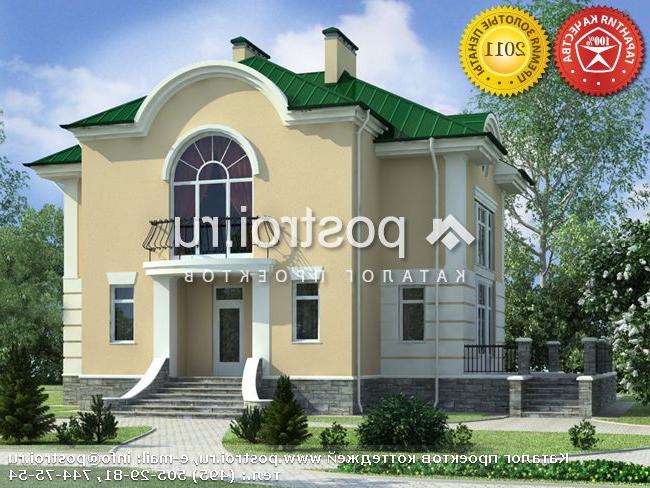 O-329-1K проект трехэтажного дома из кирпича с цоколем и мансардой размером 15 на 17 