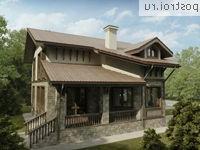 O-336-1K проект одноэтажного дома из кирпича с мансардой размером 18 на 15 