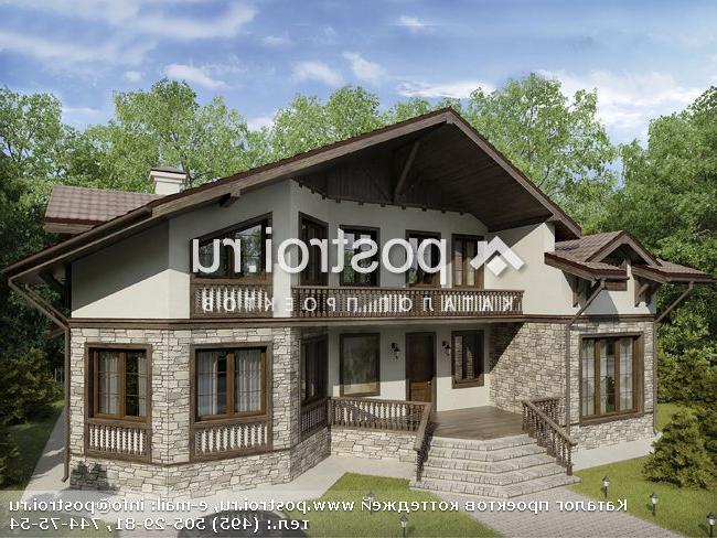 O-336-1K проект одноэтажного дома из кирпича с мансардой размером 18 на 15 