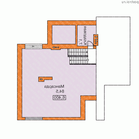 O-353-1K проект двухэтажного коттеджа из кирпича с мансардой размером 13 на 14  - мансарда