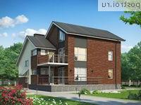 O-353-1K проект двухэтажного коттеджа из кирпича с мансардой размером 13 на 14 