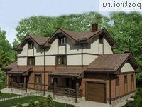 O-416-1K проект двухэтажного дома из кирпича с мансардой и гаражом размером 23 на 10