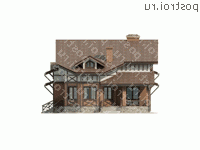 O-438-1K проект одноэтажного дома из кирпича с мансардой и гаражом размером 26 на 13  - вид слева