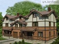 O-466-1K проект двухэтажного дома из кирпича с мансардой и гаражом размером 23 на 10 