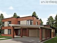 O-493-1K проект двухэтажного дома из кирпича с гаражом размером 21 на 20 