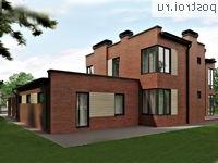 O-493-1K проект двухэтажного дома из кирпича с гаражом размером 21 на 20 