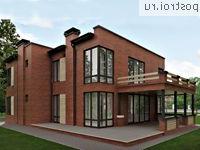 O-493-1K проект двухэтажного дома из кирпича с гаражом размером 21 на 20 