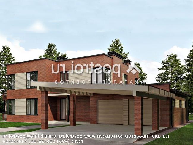 O-493-1K проект двухэтажного дома из кирпича с гаражом размером 21 на 20 
