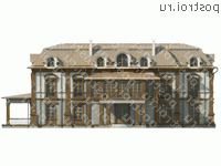 O-860-1K проект двухэтажного дома из кирпича с мансардой и гаражом размером 28 на 23 - вид спереди O-860-1K проект двухэтажного дома из кирпича с мансардой и гаражом размером 28 на 23 - вид спереди