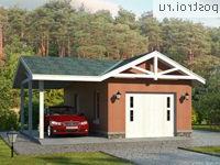 P-037-1P проект одноэтажного гаража из пеноблока размером 8 на 7 