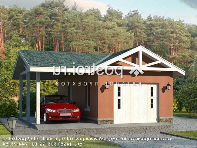 P-037-1P проект одноэтажного гаража из пеноблока размером 8 на 7 