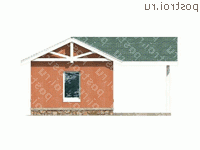 P-037-1P проект одноэтажного гаража из пеноблока размером 8 на 7  - вид сзади