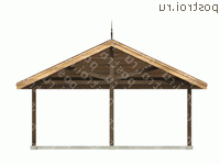 P-047-1S проект одноэтажного каркасного гаража размером 7 на 7  - вид спереди