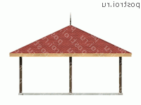 P-047-1S проект одноэтажного каркасного гаража размером 7 на 7  - вид сзади