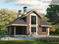 P-076-1P проект одноэтажной бани из пеноблока с мансардой размером 7 на 10 