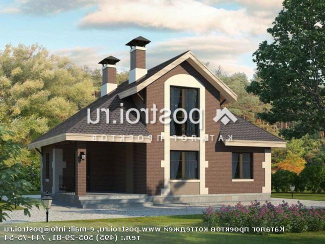 P-076-1P проект одноэтажной бани из пеноблока с мансардой размером 7 на 10 