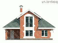 P-079-1P проект двухэтажного гаража из пеноблока размером 10 на 7  - вид спереди