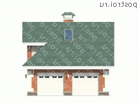 P-079-1P проект двухэтажного гаража из пеноблока размером 10 на 7  - вид слева