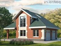 P-079-1P проект двухэтажного гаража из пеноблока размером 10 на 7 