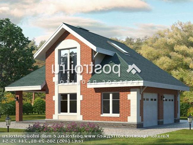 P-079-1P проект двухэтажного гаража из пеноблока размером 10 на 7 