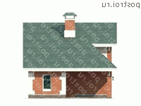 P-079-1P проект двухэтажного гаража из пеноблока размером 10 на 7  - вид справа