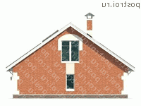 P-079-1P проект двухэтажного гаража из пеноблока размером 10 на 7  - вид сзади