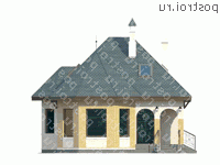 P-100-1P проект двухэтажного коттеджа из пенобетона размером 14 на 11  - вид спереди