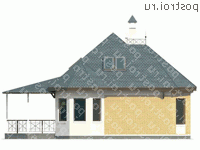 P-100-1P проект двухэтажного коттеджа из пенобетона размером 14 на 11  - вид справа