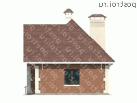 P-127-1P проект одноэтажного коттеджа из газобетона с мансардой и гаражом размером 9 на 10 - вид слева