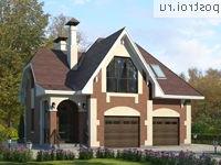 P-127-1P проект одноэтажного коттеджа из газобетона с мансардой и гаражом размером 9 на 10