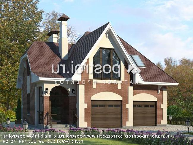 P-127-1P проект одноэтажного коттеджа из газобетона с мансардой и гаражом размером 9 на 10