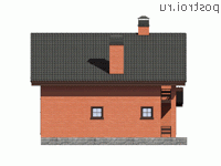 P-174-1P проект двухэтажного дома из пеноблоков размером 12 на 10  - вид справа