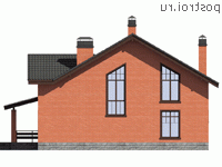 P-174-1P проект двухэтажного дома из пеноблоков размером 12 на 10  - вид сзади