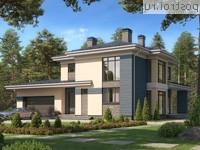 P-194-1P проект двухэтажного коттеджа из пенобетона с гаражом размером 16 на 11 