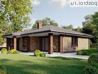 Q-120-2P проект одноэтажного коттеджа из пенобетона размером 14 на 13