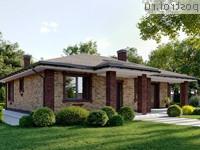 Q-120-2P проект одноэтажного коттеджа из пенобетона размером 14 на 13