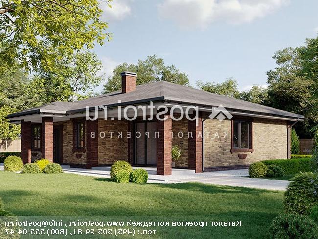 Q-120-2P проект одноэтажного коттеджа из пенобетона размером 14 на 13