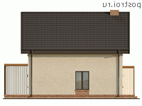 Q-124-1P проект двухэтажного коттеджа из газобетона размером 8 на 10 - вид справа