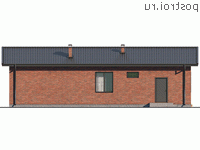 Q-127-1P проект одноэтажного коттеджа из газобетона размером 13 на 15 - вид справа